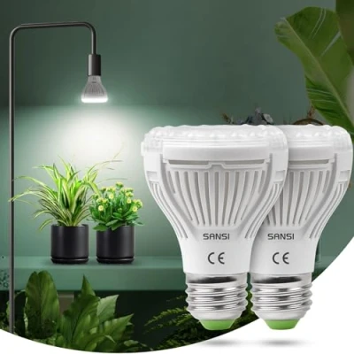 Abbildung von SANSI 10W LED Pflanzenlampe Vollspektrum für Zimmerpflanzen, 150W Äquivalent Grow Light E27, 4000K Lampe Sämling, Garten, Blumen, Gewächshaus, Hydrokultur, Gartenbau (2 Stücke)