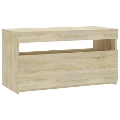 Abbildung von vidaXL TV Schrank mit LED Leuchten Lowboard Möbel Tisch Board Sideboard Fernsehtisch Fernsehschrank HiFi Sonoma Eiche 75x35x40cm