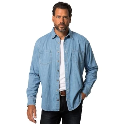 Abbildung von JP 1880 Herren Denimhemd, Mf, Kent, 1/1 Hemd, Light Blue, XL