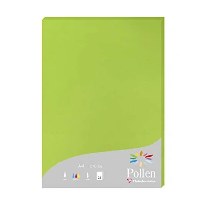 Abbildung von Clairefontaine 24215C Packung mit 25 Karten Pollen 210g, DIN A4, 21 x 29,7cm, Minze