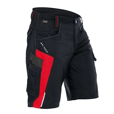Abbildung von KÜBLER Workwear BODYFORCE Arbeitsshorts schwarz/mittelrot Größe 62