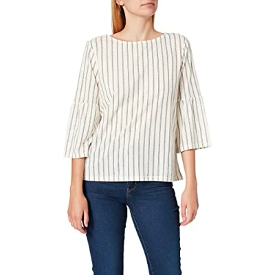 Abbildung von Yargıcı Damen Pintuck Detailed 3/4 Sleeve T Shirt, Elfenbein (Ecru 006), Large (Herstellergröße: L)