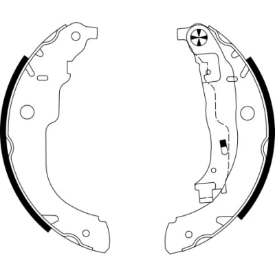 Abbildung von TEXTAR 91067200 Bremsbacken 228 42 mit Handbremshebel PEUGEOT: 207 Schrägheck, 208 I SW, CITROËN: C3 II