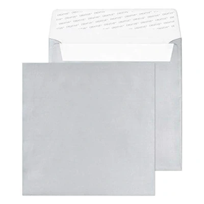 Abbildung von Blake Creative Shine M612 Quadratsicher Briefumschläge Haftklebung Silber Metallic 160 x mm 130g/m² 500 Stück