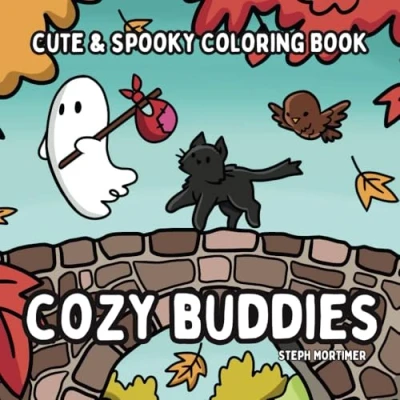 Abbildung von Cozy Buddies: Cute and Spooky Coloring Book: Bold Easy Book for Adults Teens with Adorable Buddies in Hygge Moments Relaxation