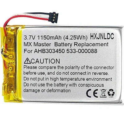 Abbildung von DC 3,7 V 1150 mAh Lithium Polymer Akku für die kabellose Logitech Gaming Maus MX Master (AHB303450 533 000088)