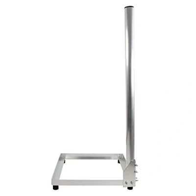 Abbildung von SkyRevolt Balkonständer Aluminium 50x50cm 1m Mast Ø 50mm Eckmast Tersassenständer SAT Flachdach Halterung Standgestell