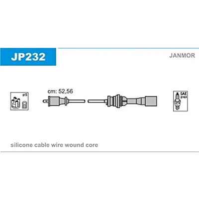 Abbildung von JANMOR JP232 Zündkabelsatz MAZDA: 323 F 6, FAMILIA 6
