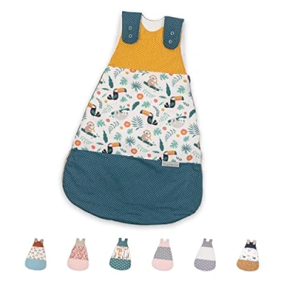 Abbildung von ULLENBOOM Schlafsack Baby 10 18 Monate, 80/86, OEKO TEX Materialien, Dschungel (Made in EU), 2,5 TOG Neugeborene Ganzjährig für Frühling, Herbst und Winter