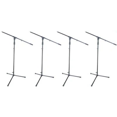 Abbildung von 4 x PROFI Mikrofonständer S22B Mikrofon Stativ Ständer schwarz mit Galgen/Schwenkarm
