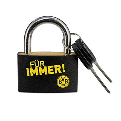 Abbildung von Borussia Dortmund Unisex Bvb hængelås Schloss, Schwarz/gelb, Einheitsgröße EU