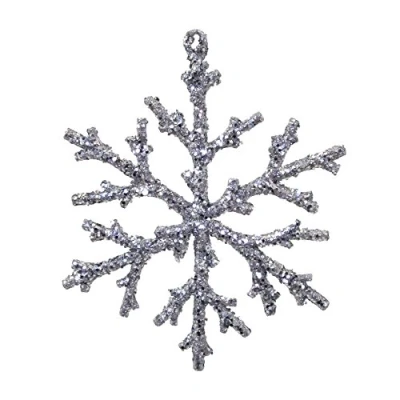 Abbildung von Gasper Schneeflocke ca 15 cm. Schneestern aus Kunststoff in SILBER 49 GLITTEREFFEKT