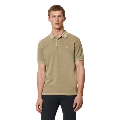 Abbildung von Marc O&#039;Polo Short Sleeve Details Slits AT HEM Embroidery Poloshirt, Herren, Größe: Medium, Charleston gray