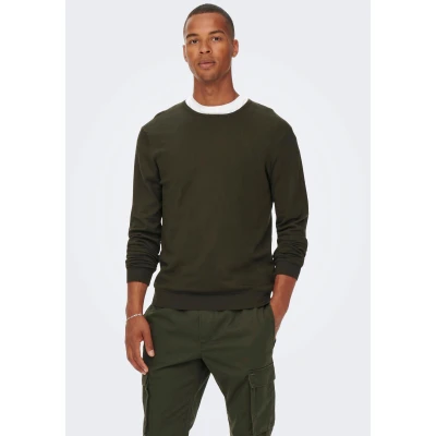 Abbildung von Only &amp; Sons Onswyler LIFE LS CREW NOOS Strickpullover, Herren, Größe: Large, Rosin