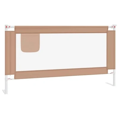 Abbildung von vidaXL Kleinkind Bettschutzgitter Bettgitter Kinderbettgitter Babybettgitter Gitter Kinderbett Babybett Rausfallschutz Taupe 160x25cm Stoff