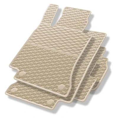 Abbildung von Mossa Gummifußmatten Auto kompatibel mit Mercedes Benz C Klasse W205 (2013 2021) beige Gummimatten Gummi Fußmatten