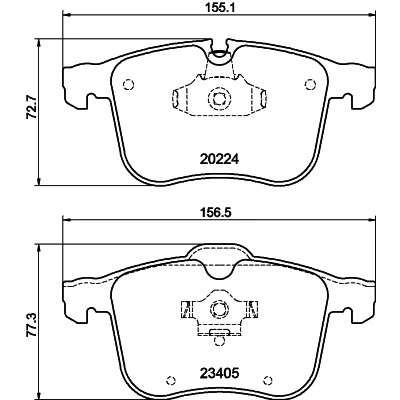 Abbildung von HELLA 8DB 355 006 561 Bremsbelagsatz für Verschleißwarnanzeiger vorbereitet OPEL: Vectra C Caravan, Signum CC, SAAB: 9 3 Kombi