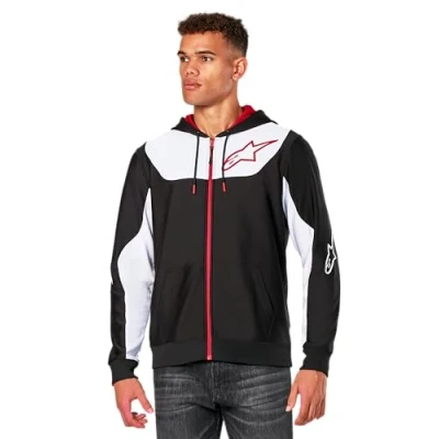 Abbildung von Alpinestars Sessions V3 Hoodie Kapuzenpullover für Herren Fleece Sweatshirt mit Kapuze Schwarz/Weiß/Rot XXL