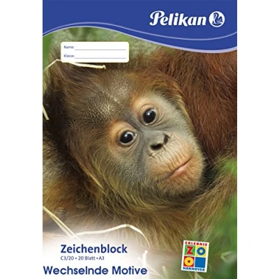 Abbildung von Pelikan Zeichenblock Zoo DIN A3, Weiß