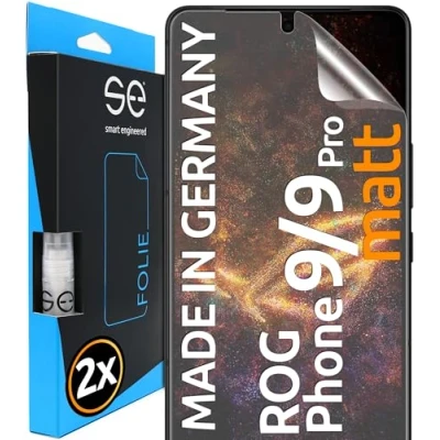 Abbildung von 2x se® 3D SCHUTZFOLIE Entspiegelt für Asus ROG Phone 9 / Pro, Anti Glare, 100% Fingerabdruck &amp; FaceID kompatibel, einfache blasenfreie Installation, Matt, Stoß Kratzfest TPU, aus Deutschland