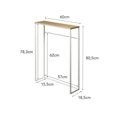 Abbildung von Yamazaki Konsolentisch &quot;Tower&quot; 60cm breit platzsparend, Beistelltisch schmal, Flurtisch, 60x80x18cm, Ablage aus Holz