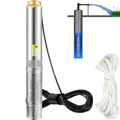 Abbildung von VEVOR Tiefbrunnenpumpe 3&quot; 750W Brunnenpumpe 100L/min Tauchpumpe max.