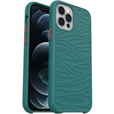 Abbildung von LifeProof Wake Hülle für iPhone 12 Pro Max, stoßfest, Sturzschutz bis 2 Meter, schlanke schützende Hülle, Nachhaltig hergestellt aus recyceltem Ozeanplastik, Blaugrün