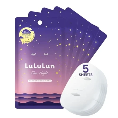 Abbildung von Lululun One Night Rescue Transparency C 3K Facial Face Mask 5 Sheets