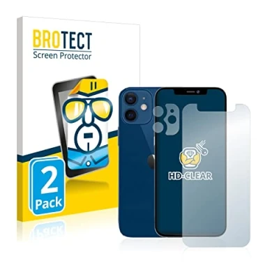 Abbildung von BROTECT (2 Stück Schutzfolie für Apple iPhone 12 mini (Display+Kamera) Displayschutz Folie Ultra Klar
