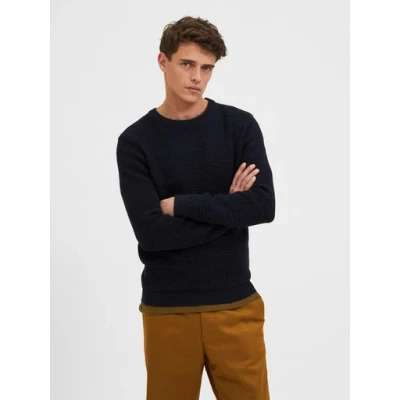 Abbildung von Selected Homme Vince LS Bubble CREW NECK W NOOS Strickpullover salute, Herren, Größe: Small, Salute