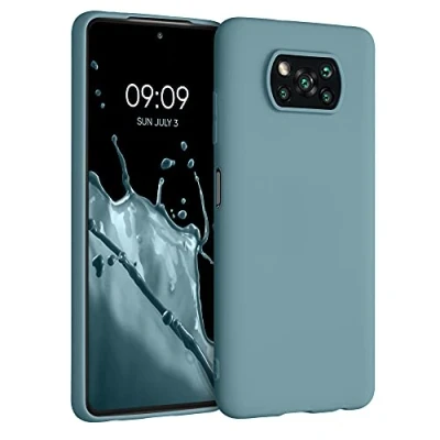 Abbildung von kwmobile Hülle kompatibel mit Xiaomi Poco X3 NFC/Poco Pro weiches TPU Silikon Case Cover geeignet für kabelloses Laden Arctic Night