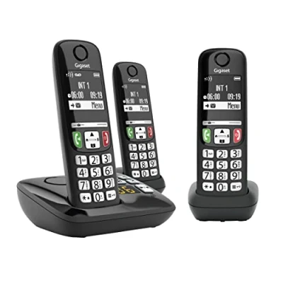 Abbildung von Gigaset A735A Trio draadloze telefoon met antwoordapparaat duidelijk scherm goed contrast echte allrounder voor thuis en kantoor Zwart ( )