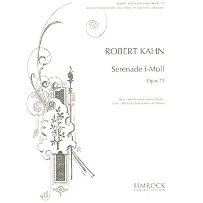 Abbildung von Serenade f Moll: op. 73. Oboe (Klarinette, Violine, Viola), Horn (Viola, Violoncello) und Klavier. Partitur Stimmen.: (Clarinet, ... et parties. (Simrock Original Edition)