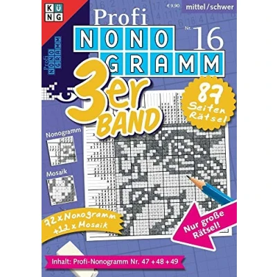 Abbildung von Profi Nonogramm 3er Band Nr. 16 (Pic a Pix / Logik Rätsel): Rätsel fürs Auge