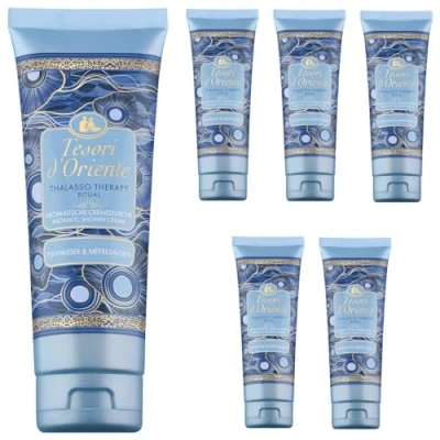 Abbildung von Tesori d&#039;Oriente Cremedusche &#039;Thalasso&#039; Duschgel Aroma Meeresalgen Extrakt aromatisches Pflegedusche Seife 6x250 ml, Wellness Rituale für Körper &amp; Sinne