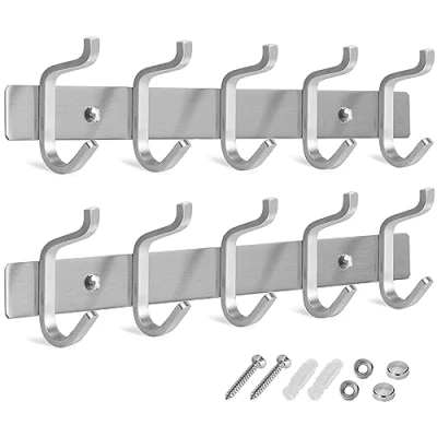 Abbildung von GlazieVault Kleiderhaken wand Garderobenleiste Edelstahl (2 Stuck), Garderobenhaken Schwere, Garderobe Wandhaken, Wandgarderobe, Hakenleiste