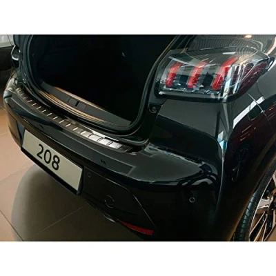 Abbildung von Avisa Schwarz Edelstahl Heckstoßstangenschutz kompatibel mit Peugeot 208 II HB 5 türer 2019 &#039;Ribs&#039;