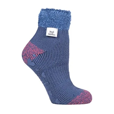 Abbildung von HEAT HOLDERS Damen Abs Antirutsch Fleece Thermo Kuschelsocken mit Noppen (37/42, Muted Blue (L Feather))