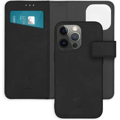 Abbildung von Apple iPhone 13 Pro Hülle Kunstleder iMoshion Klapphülle/2 in 1 Case Handyhülle Schwarz