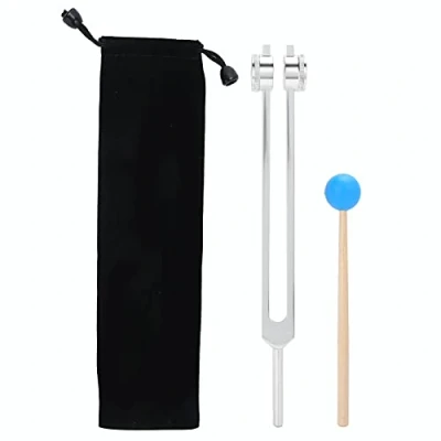 Abbildung von 68,05 Hz Stimmgabel Massagetherapie, Massage Physiotherapie aus Aluminiumlegierung Therapiegerät mit Holzhammer, Stress Abbauen