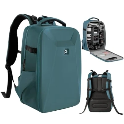 Abbildung von K&amp;F Concept Kamerarucksack Fotorucksack mit Hartschale Kameratasche 15,6 Zoll Laptopfach und Regenschutz, Rucksack für Drohnen