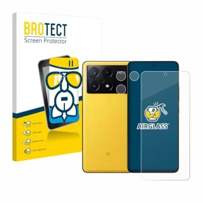 Abbildung von BROTECT Schutzglas für Xiaomi Poco X6 Pro (Display+Kamera) Schutzfolie Panzer Folie Glas [Extrem Kratzfest 9H, Anti Fingerprint, Ultra Transparent]