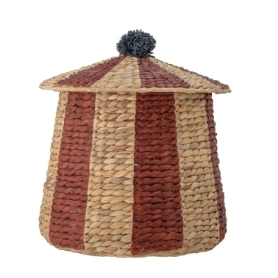 Abbildung von Bloomingville Mini Birsen Korb mit Deckel aus Wasserhyazinthe hergestellt, in der Farbe: Rot, Maße: 40 x cm, 82054111