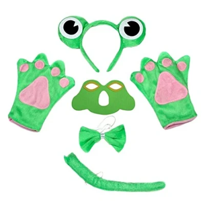 Abbildung von Petitebelle Stirnband Bowtie Schwanz Handschuhe Maske 5pc Kostüm Einheitsgröße Frosch