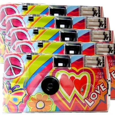 Abbildung von TopShot 5x Einwegkamera Sonderposten Love Kult bunt (Rainbow) MHD 03.2025