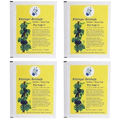 Abbildung von Arauner Kitzinger Trockenhefe Reinzucht Hefen Portwein, 4er Pack, für 200 Liter