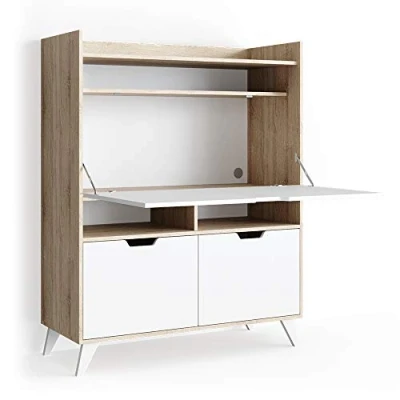 Abbildung von Vicco Regal Schreibtisch Berdi, Weiß/Sonoma, 110 x 45 cm