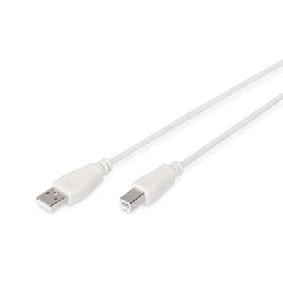 Abbildung von DIGITUS USB 2.0 Anschlusskabel 3.0 m A (St) zu B 480 Mbit/s Verbindungskabel, Kompatibel Beige