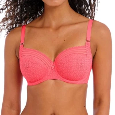 Abbildung von Freya Damen Viva Lace Underwire Side Support Bra BH mit voller Abdeckung, Undurchsichtige, Sunkissed Coral, 80F