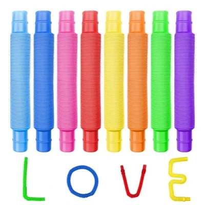 Abbildung von Newpop 24 Stück pop Tubes, Bunte rohre Kinder Stretch, röhren sensorik Spielzeug, Tube, sensorische Spielzeug für und Erwachsene